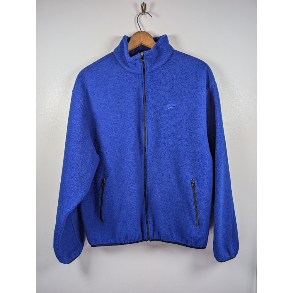 Vintage 90s Speedo Fleece Jacket Men's‎ Large Full Zip Athletic Outdoor Sports